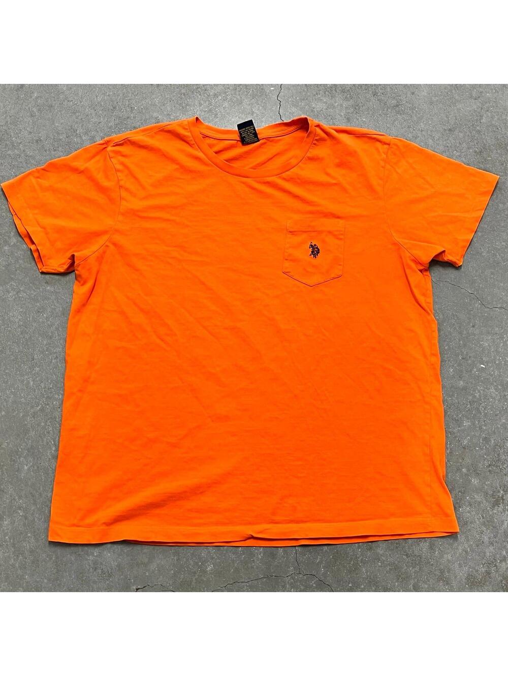 U.S. Polo Assn Plain Orange Pocket T Shirt